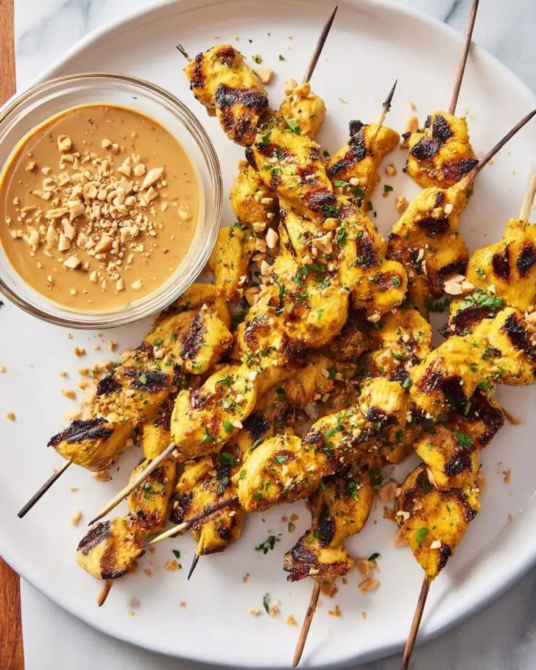 Chicken Satay with Creamy Peanut Sauce Recipe
