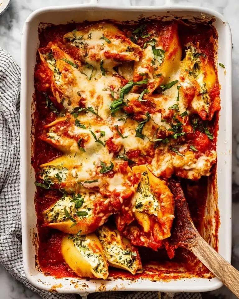 Spinach Ricotta Stuffed Shells with Tomato Passion Sauce Recipe