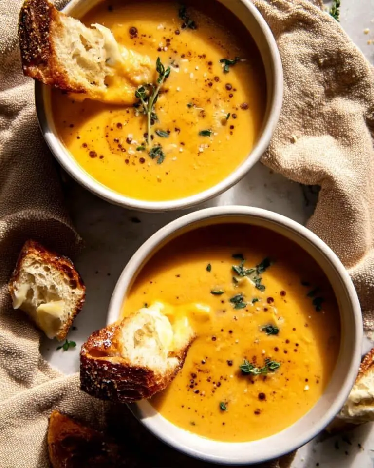 Brie and Cheddar Butternut Squash Beer Soup Recipe