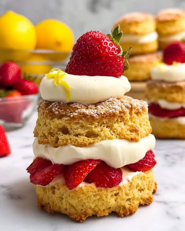 Strawberry Lemon Shortcake with Homemade Whipped Cream Recipe