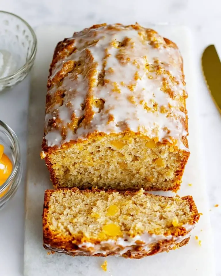 Cinnamon Peach Bread with Vanilla Glaze Recipe