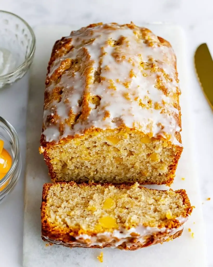 Cinnamon Peach Bread with Vanilla Glaze Recipe