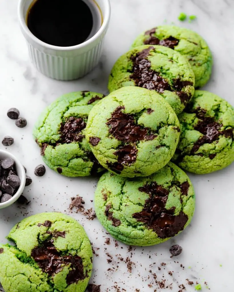 Green Mint Chocolate Chip Cookies Recipe
