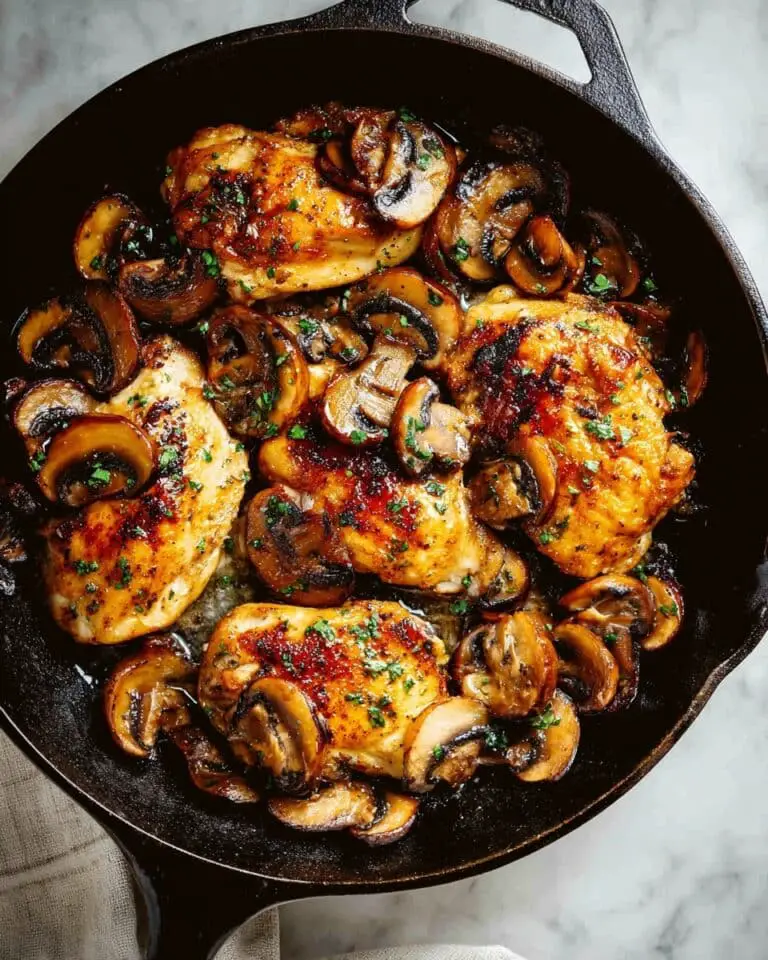 Easy Chicken and Mushroom Skillet with Garlic and Herbs Recipe