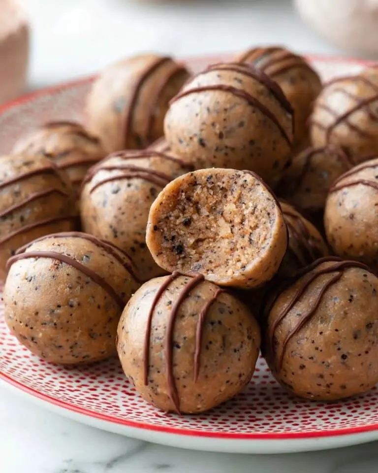 Healthy No-Bake Protein Balls with Chocolate Drizzle Recipe