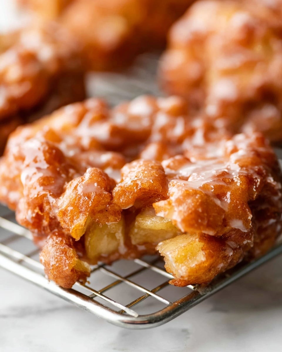 The image shows several small round pastries on a metal cooling rack placed on a white marbled surface. Each pastry has a textured, golden-brown base with irregular edges and is covered by a shiny light pink glaze that appears smooth and slightly glossy. The pastries’ glaze layer gives a shiny and sticky look with some parts more transparent, revealing the baked texture beneath. The background remains soft and out of focus, emphasizing the close-up view of the front pastries. photo taken with an iphone --ar 4:5 --v 7
