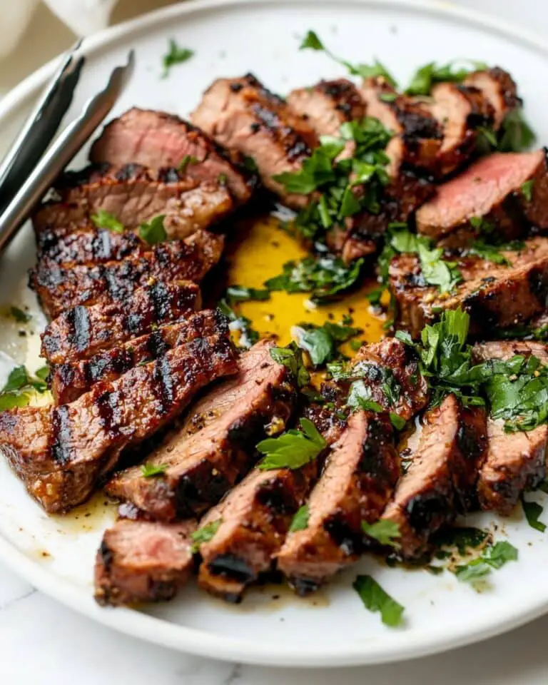 Tuscan Steak with Parsley Marinade and Balsamic Drizzle Recipe
