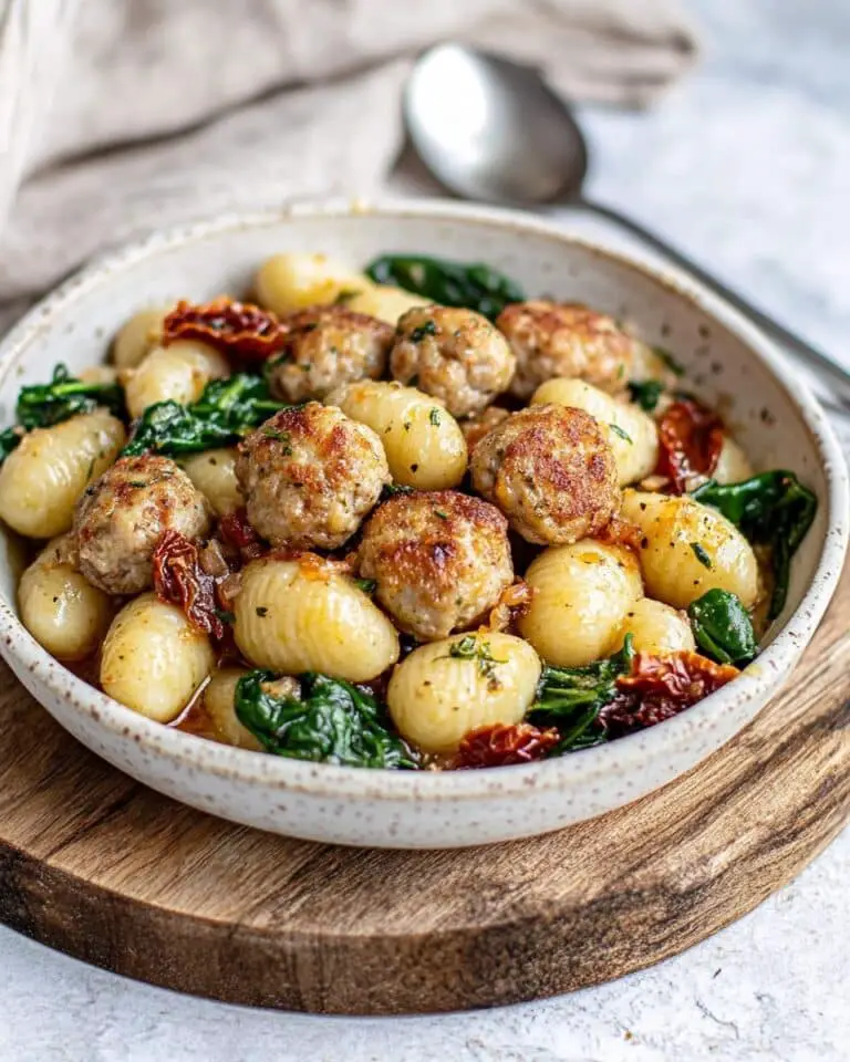 Tuscan Chicken Meatballs with Gnocchi Recipe