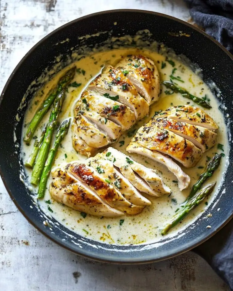 Creamy Black Pepper Chicken with Asparagus Recipe