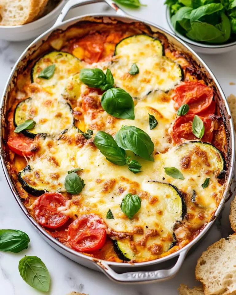 Layered Eggplant, Zucchini, and Tomato Casserole with Ricotta and Mozzarella Recipe