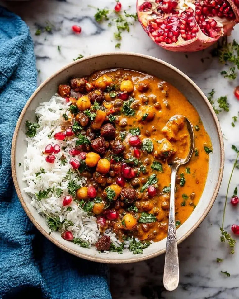 Sweet Potato Lentil Curry with Crispy Sesame Chickpeas Recipe