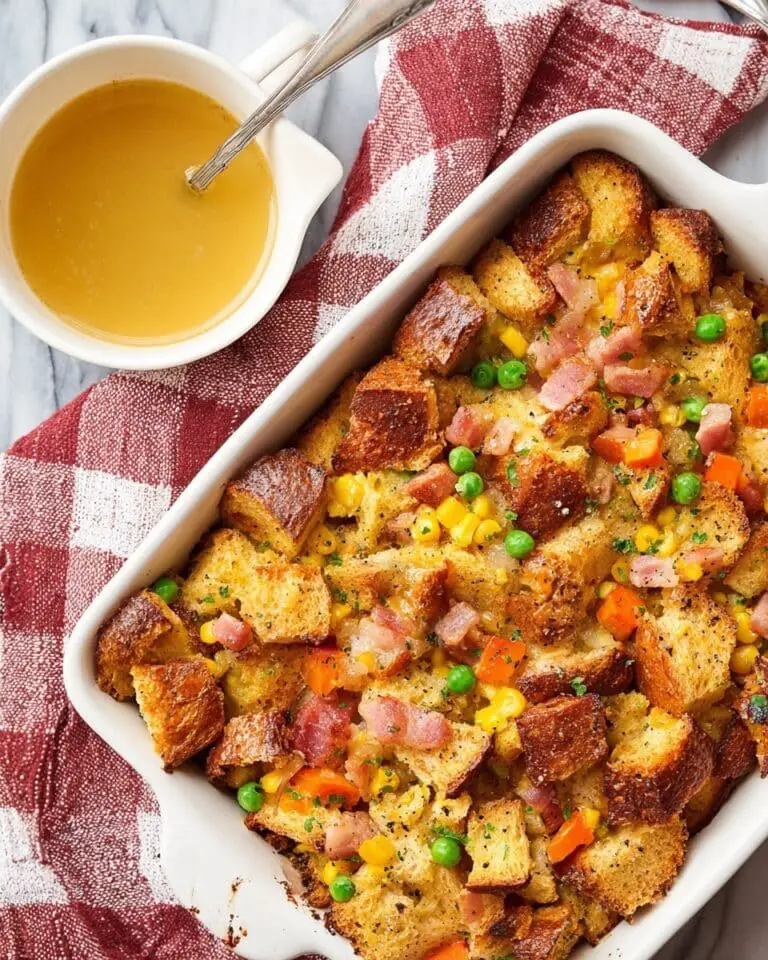 Savory Breakfast Casserole with Bacon, Vegetables, and Cheese Recipe
