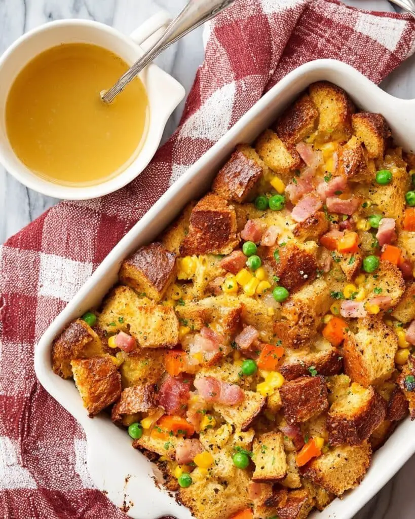 Savory Breakfast Casserole with Bacon, Vegetables, and Cheese Recipe