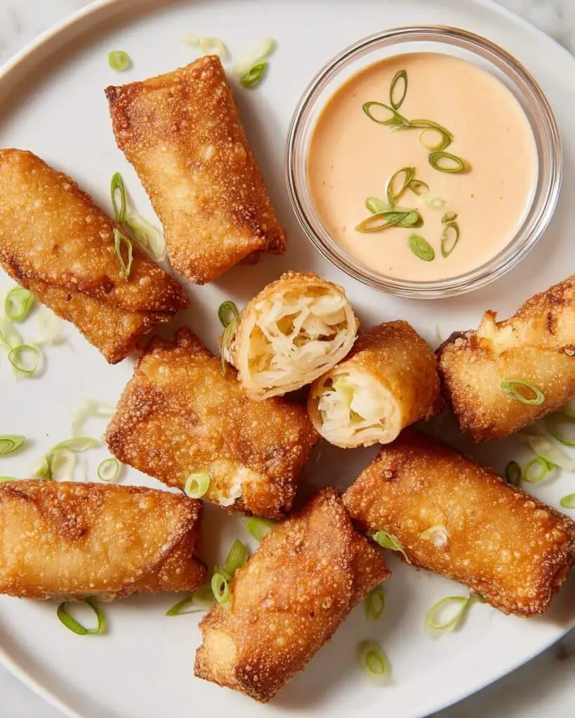Crab Cake Egg Rolls with Spicy Chili-Mustard Dip Recipe