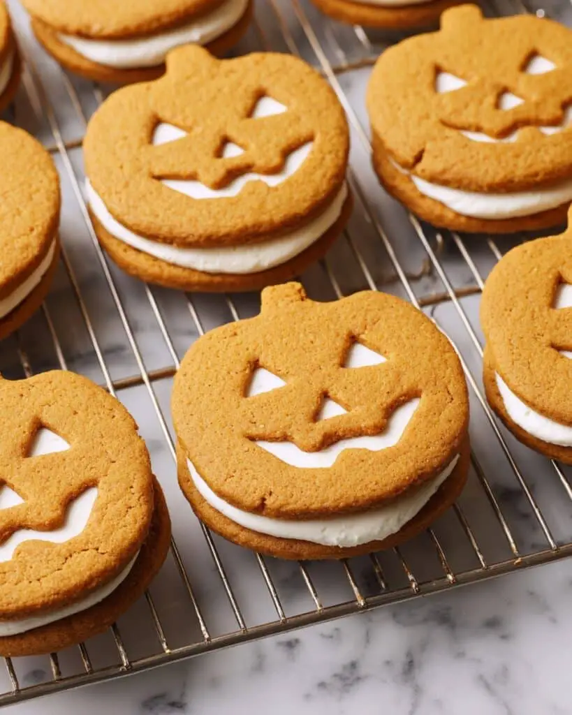 Jack-O’-Lantern Sandwich Cookies Recipe