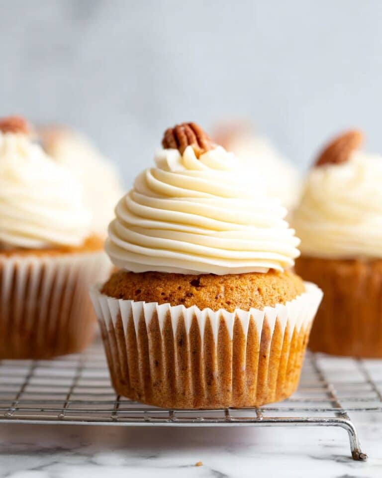 Vegan Pumpkin Cupcakes with Maple Pecan Frosting Recipe