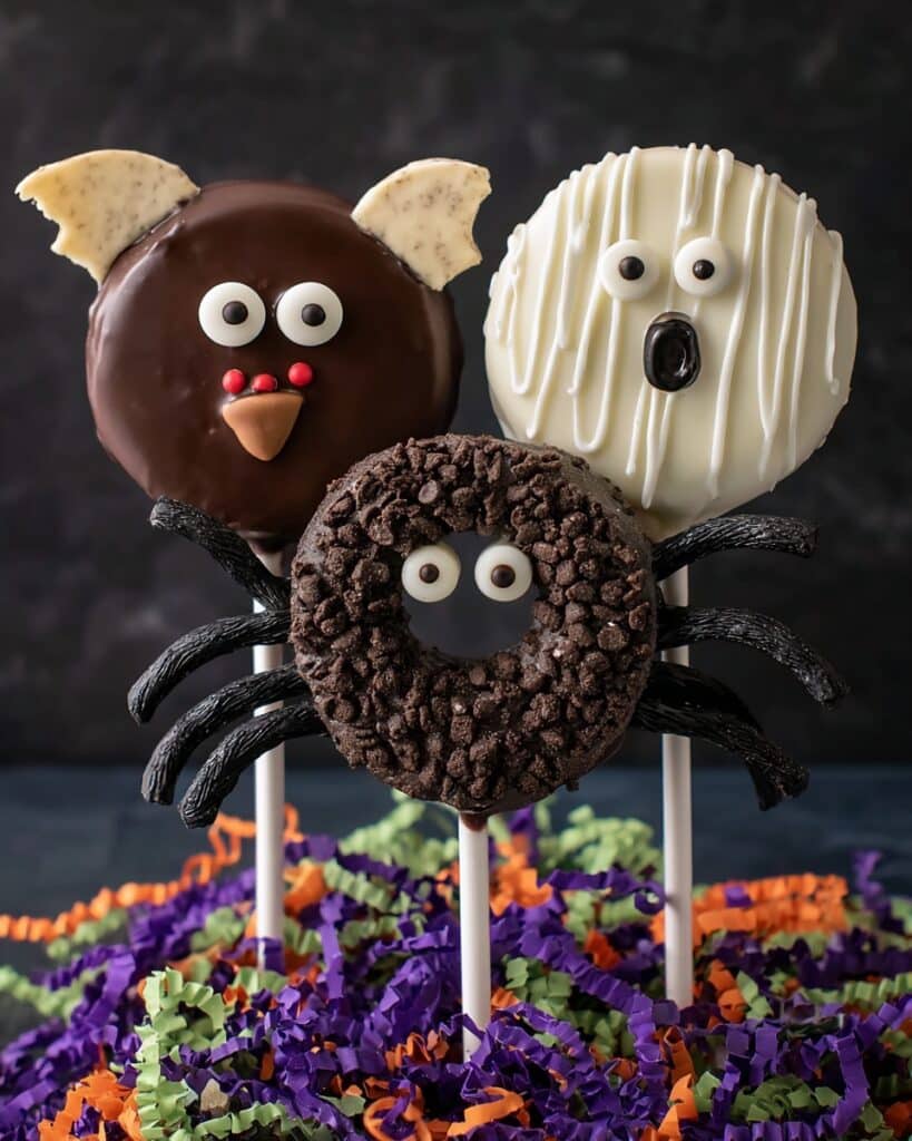 Halloween Spider and Bat Chocolate-Dipped Apple Slices Recipe