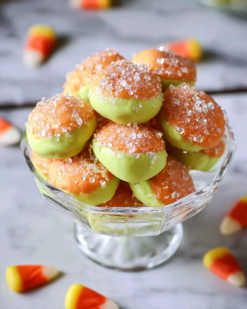 Candy Corn Dipped Oreo Cookie Balls Recipe