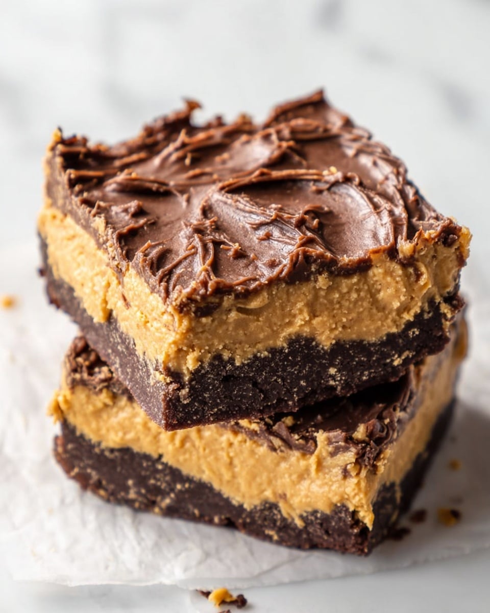 A slice of layered dessert on a white plate with a white marbled surface underneath. The dessert has three visible layers: the bottom layer is dark and crumbly chocolate, the middle layer is thick, light orange with a creamy texture that slightly folds, and the top layer is a rough, dark chocolate spread covering the entire top. A brown fork lies on the plate near the slice, with small crumbs scattered nearby. The image is bright and clear, showing the different textures well. Photo taken with an iphone --ar 4:5 --v 7