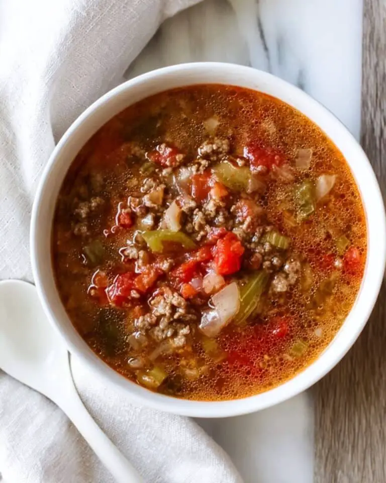 Chunky Beef, Cabbage and Tomato Soup (Instant Pot or Stove Top) Recipe