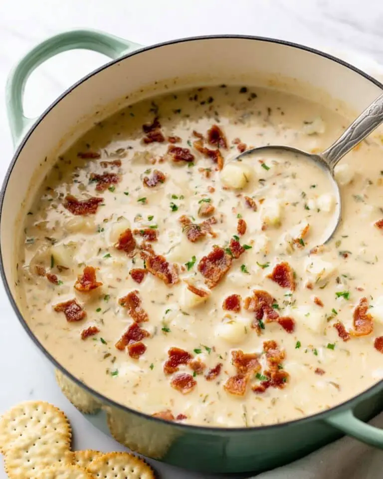 Creamy Clam Chowder with Bacon and Potatoes Recipe