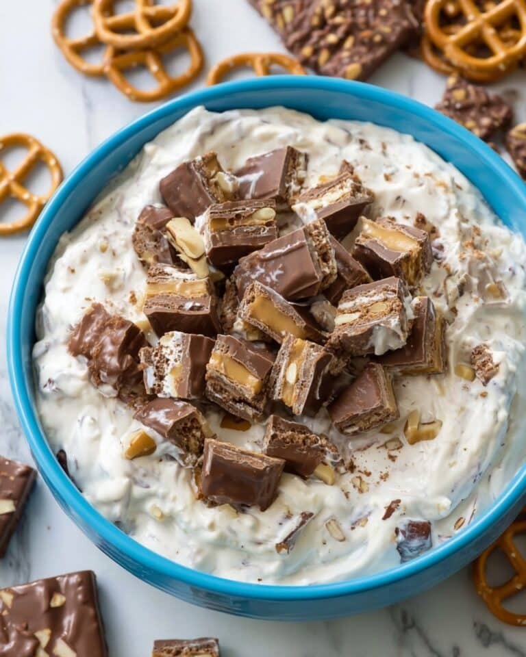 Candy Dip with Caramel-Yogurt and Chopped Candy Recipe