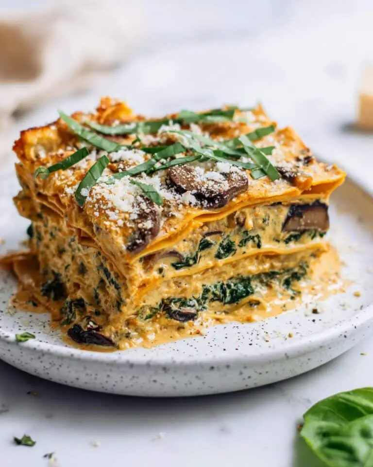 Vegan Butternut Squash Lasagna with Mushrooms and Kale Recipe