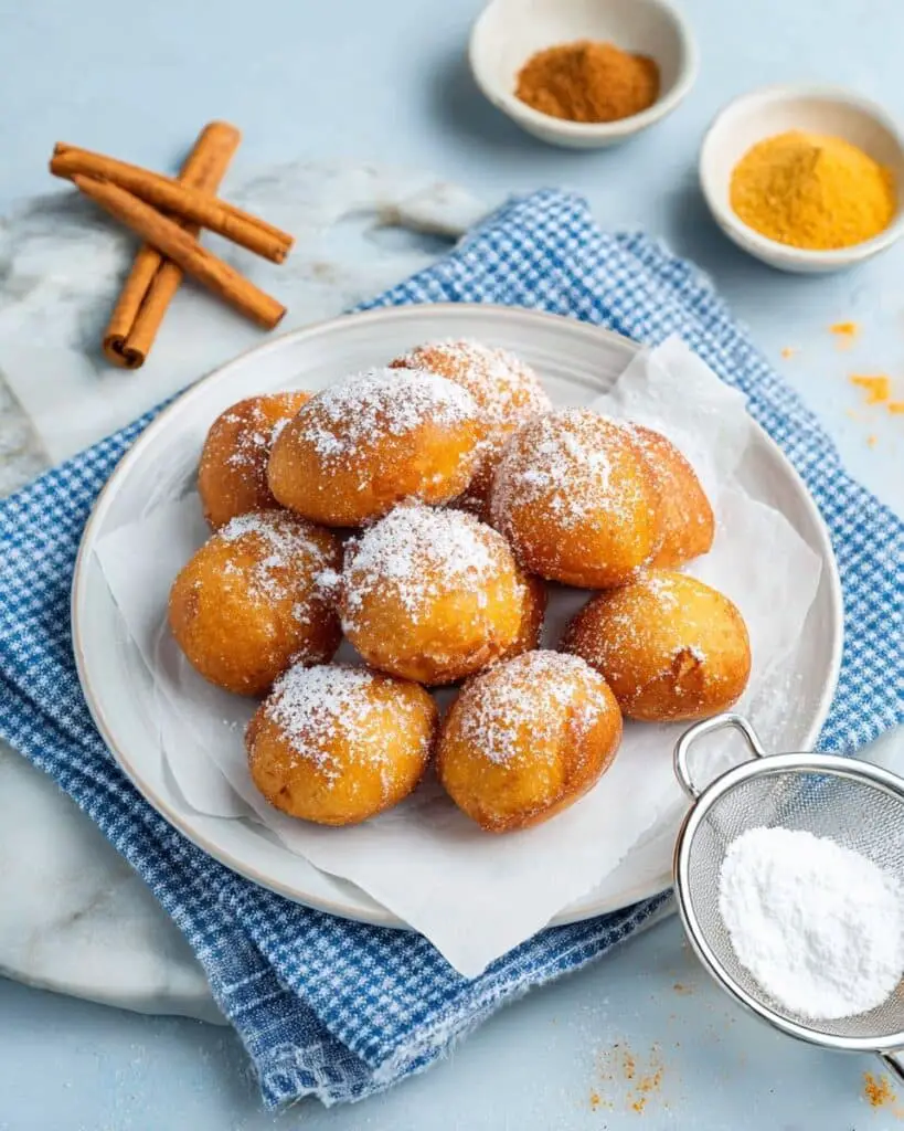 Pumpkin Fritters with Cinnamon Powdered Sugar Recipe