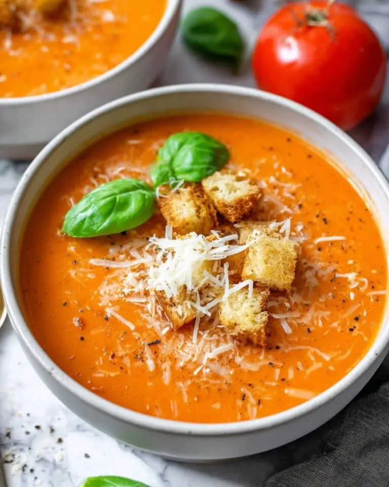Creamy Roasted Tomato Basil Soup Recipe