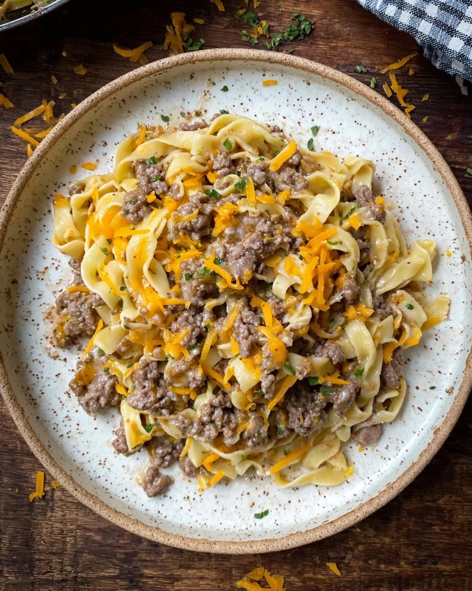 A white plate on a white marbled surface holds a serving of spiral pasta mixed with browned ground meat and melted orange-yellow cheese on top. Some small green herbs are sprinkled over the dish, adding a touch of color. On the right side of the plate, a toasted slice of light golden bread rests against the pasta. In the background, a blurred white plate with more pasta and cheese can be seen, along with a white bowl filled with several slices of toasted bread and a small wooden bowl containing a pinkish white dipping sauce. The overall scene has a cozy, warm feel. Photo taken with an iphone --ar 4:5 --v 7