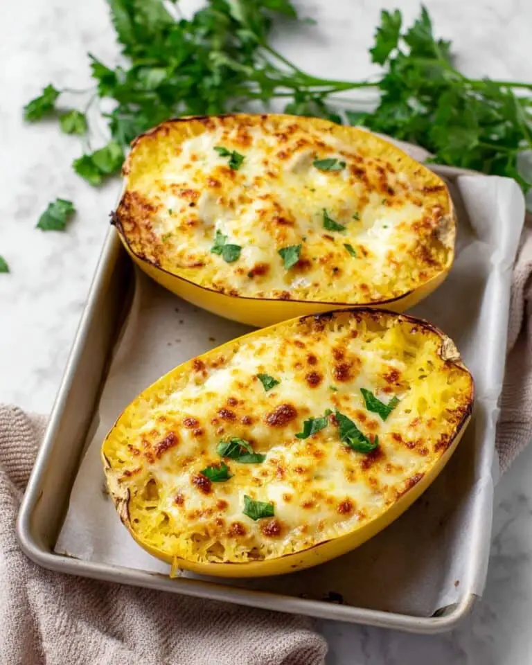 Chicken Alfredo Stuffed Spaghetti Squash Recipe