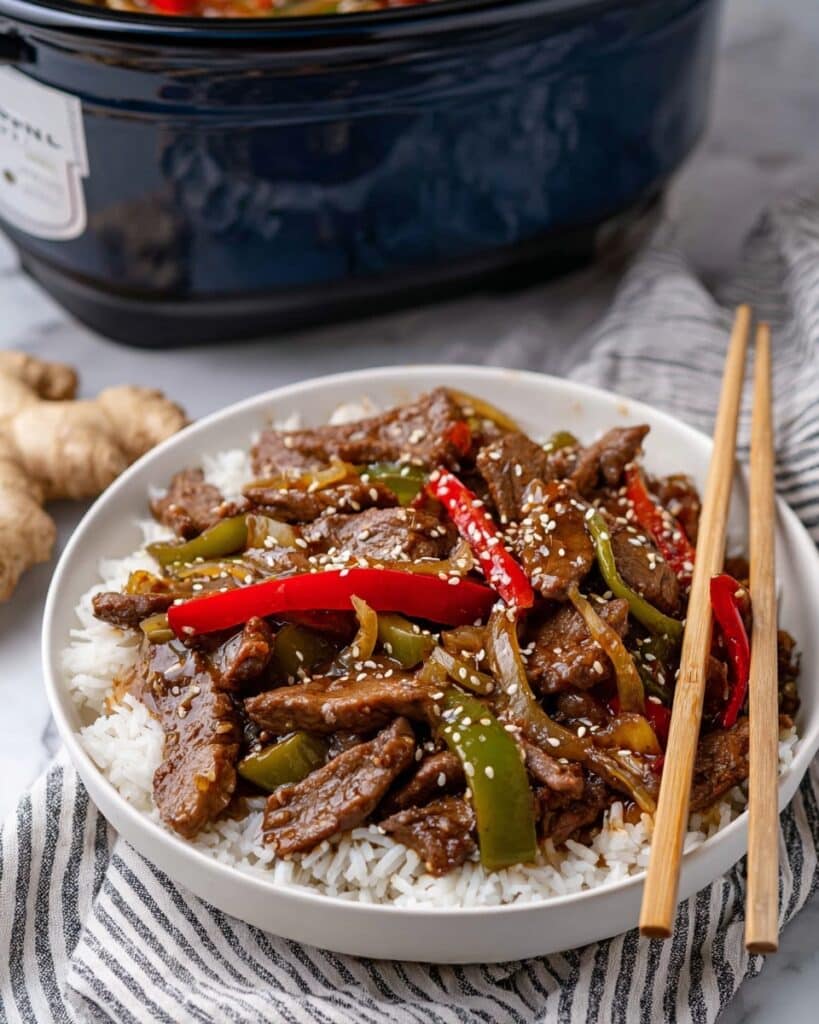 Slow Cooker Pepper Steak Recipe