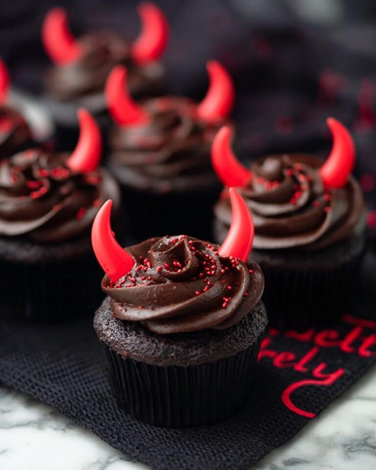Spicy Devil’s Food Cupcakes with Cayenne Chocolate Ganache and Fudge Icing Recipe