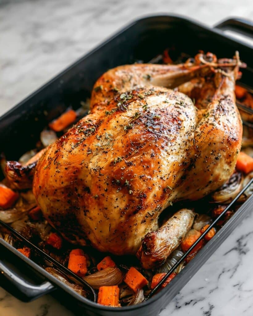 Perfectly Roasted Thanksgiving Turkey with Aromatics and White Wine Recipe