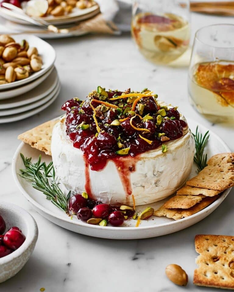 Baked Brie with Cranberry Sauce and Pistachios Recipe