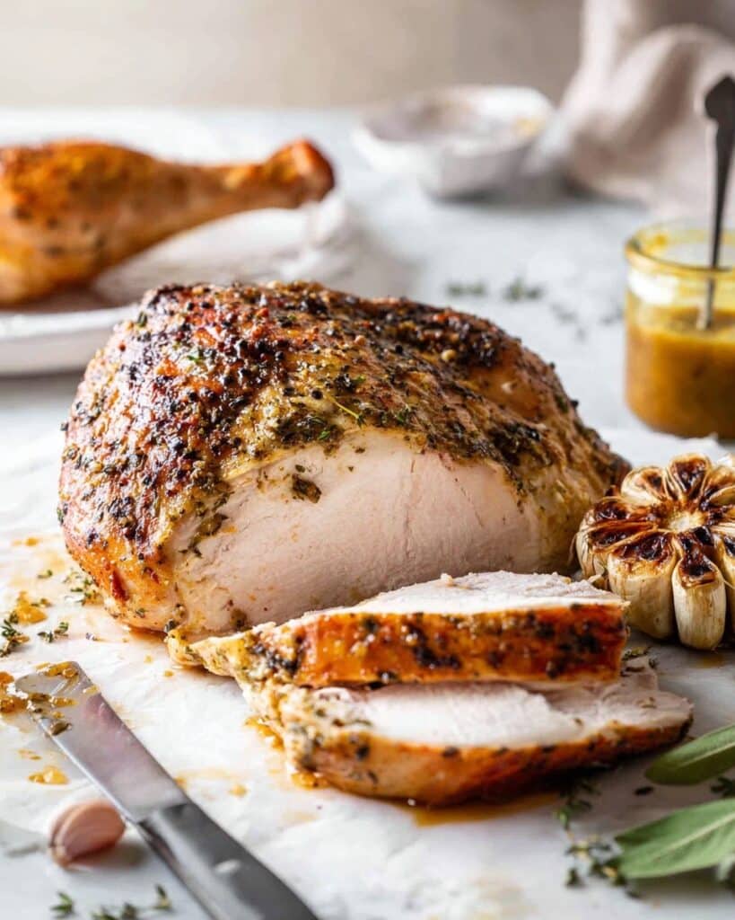 Best Garlic Herb Butter Roasted Turkey Breast Recipe