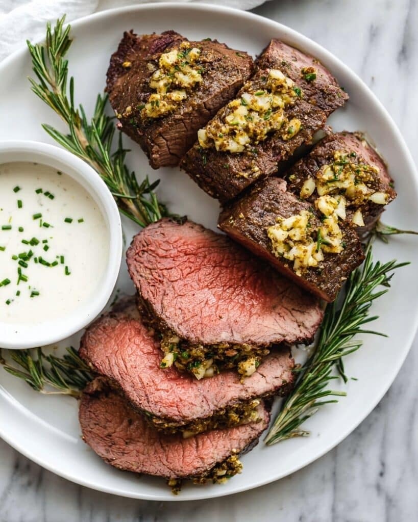 Beef Tenderloin Roast with Garlic Herb Butter Recipe