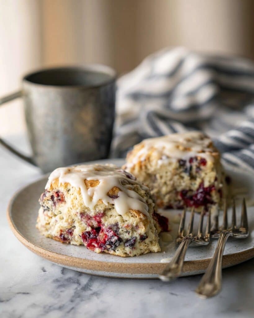 Glazed Berry Drop Biscuits Recipe