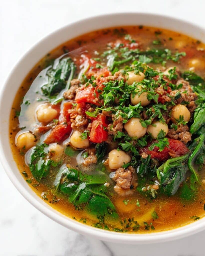 Lamb and Chickpea Spinach Stew Recipe