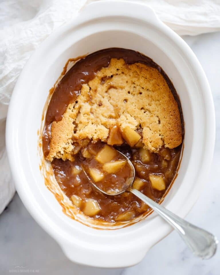 Slow Cooker Caramel Apple Pudding Cake Recipe