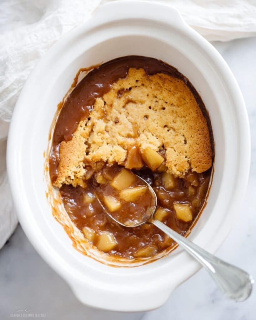 Slow Cooker Caramel Apple Pudding Cake Recipe