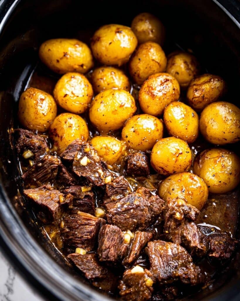 Slow Cooker Garlic Butter Beef Bites Recipe