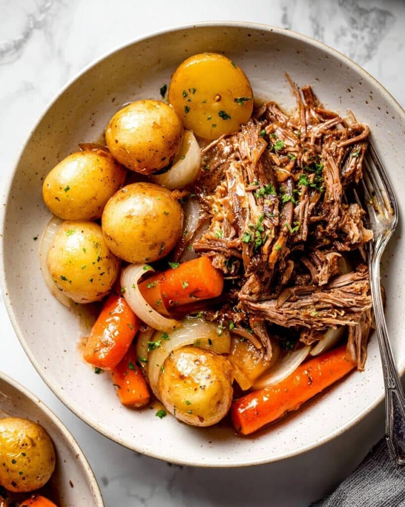 Slow Cooker Pot Roast with Vegetables and Gravy Recipe