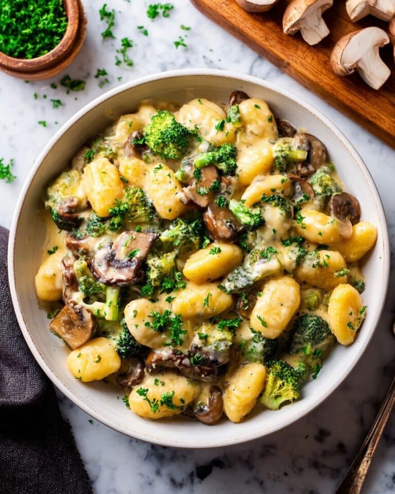 Pan-fried Gnocchi with Broccoli and Mushrooms Recipe