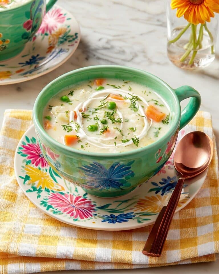 Creamy Cauliflower Soup with Carrots, Celery, and Sour Cream Recipe