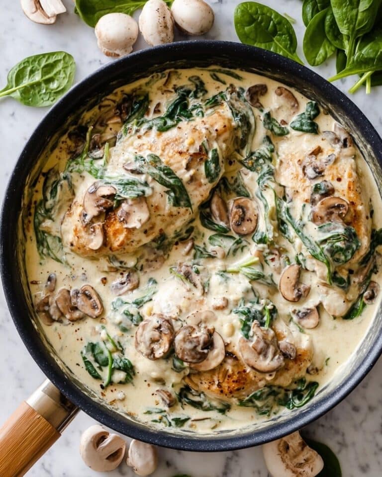 Creamy Parmesan Garlic Mushroom Chicken Recipe