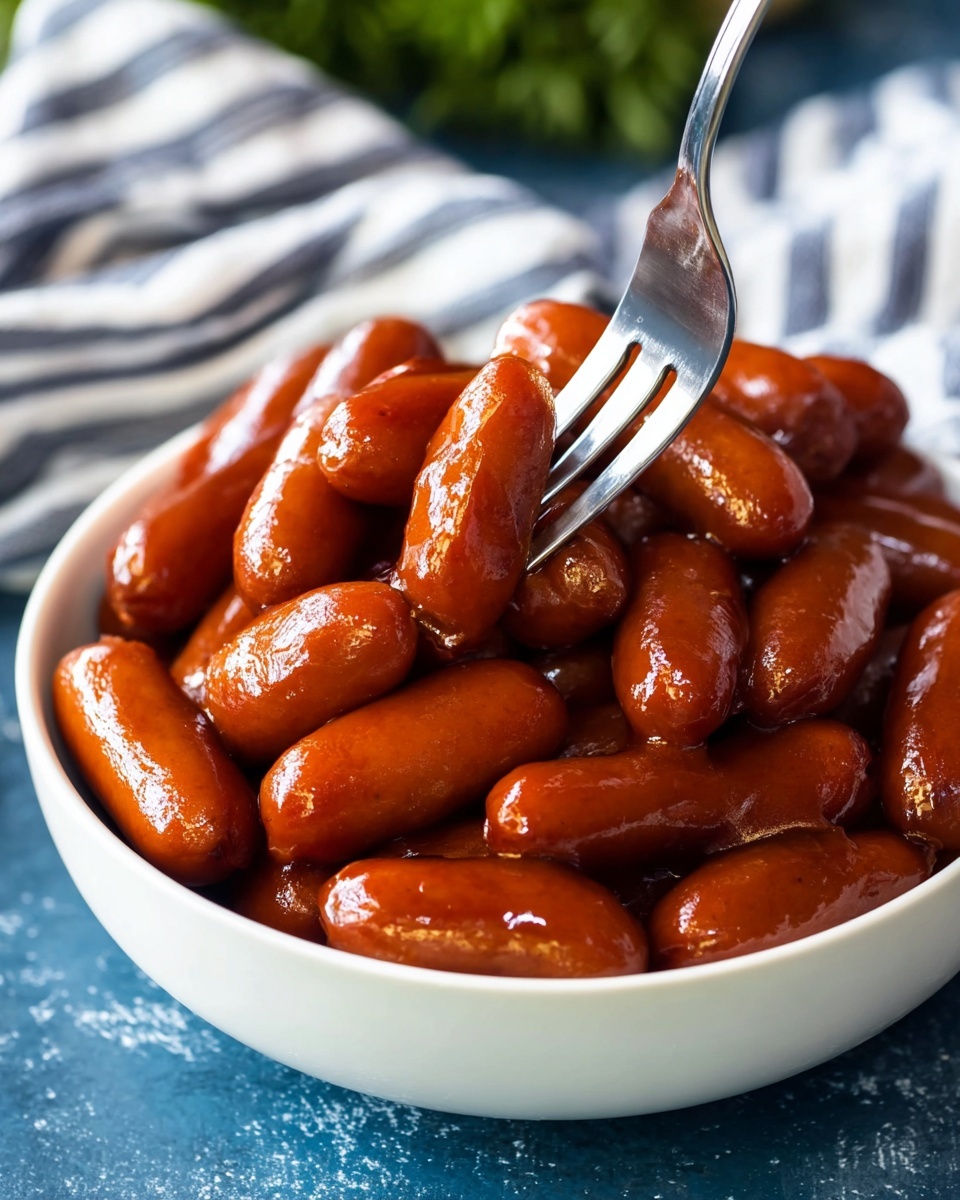 In a white bowl, there are many light brown sausages placed closely together forming the first layer. On top of the sausages, there is a thick, dark red sauce with a shiny, smooth texture that covers most of the sausages in the center. The sauce has rich, glossy patches reflecting light. The background shows a white marbled texture. photo taken with an iphone --ar 4:5 --v 7