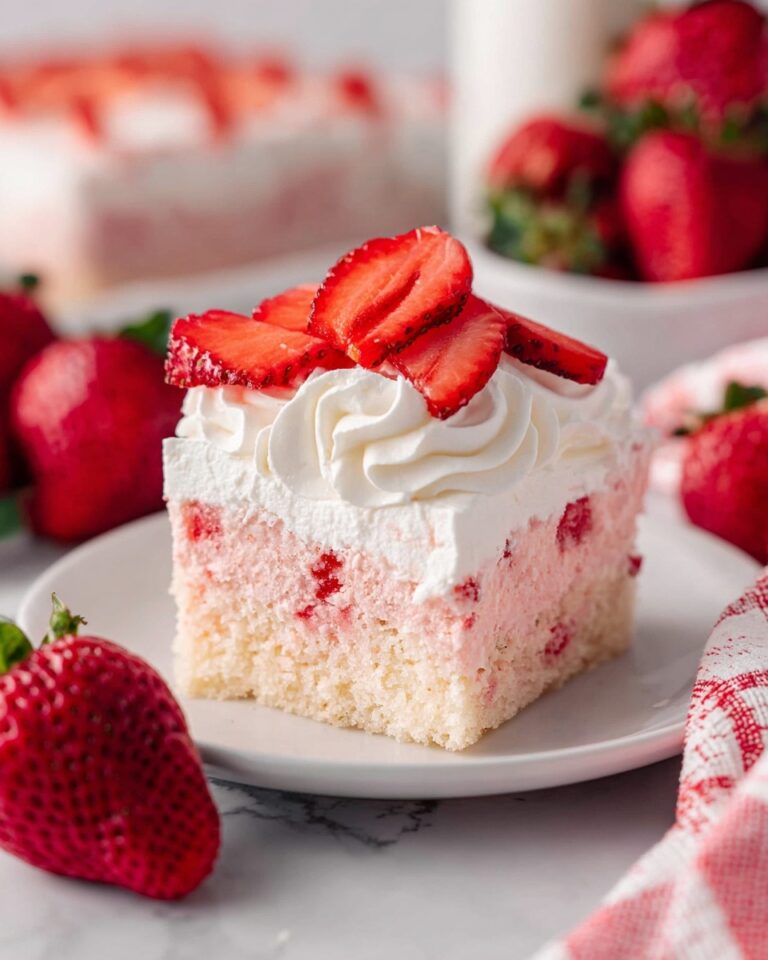 Strawberry Poke Cake with Cream Cheese Frosting Recipe