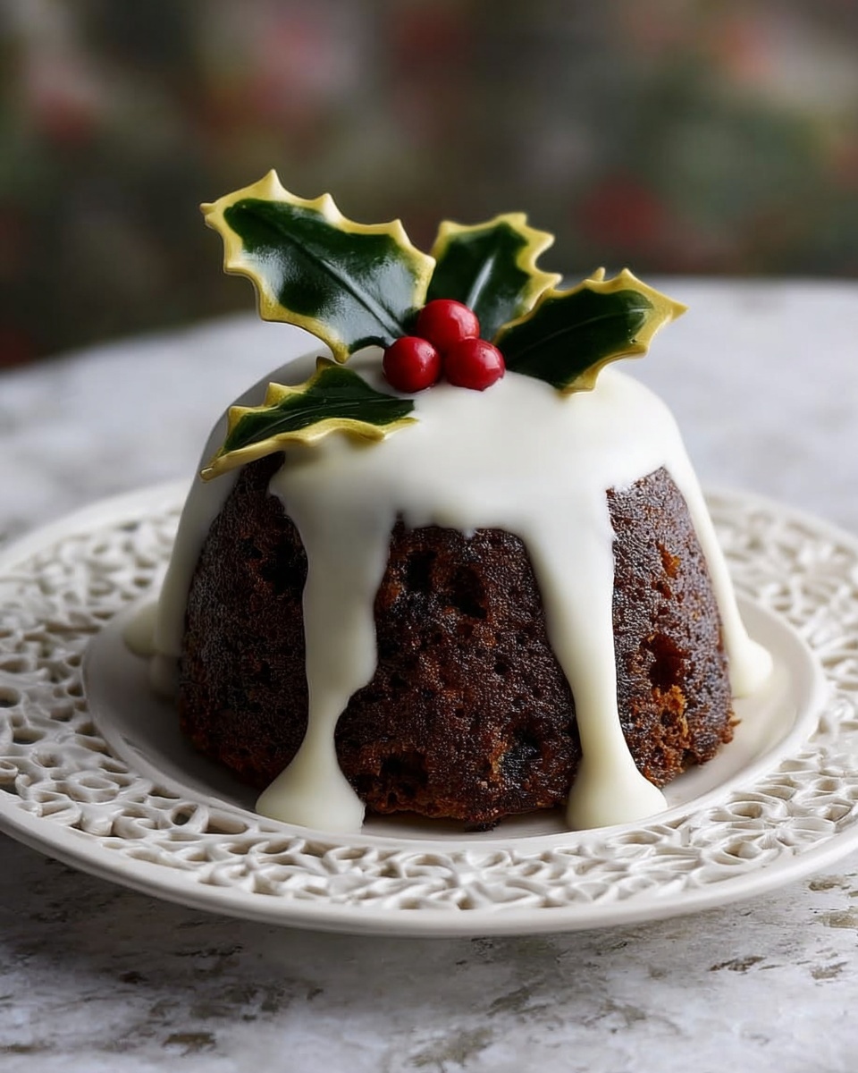 A white bowl contains a dark brown rectangular cake piece with a rough texture. A woman's hand holds a white pitcher above the bowl, pouring smooth, light cream sauce that flows onto the cake, covering part of its surface. In the background, there is a second white bowl with another dark brown rectangular cake that is out of focus. The setting features a soft glowing light with hints of red and warm tones, and the surface beneath is a white marbled texture. photo taken with an iphone --ar 4:5 --v 7