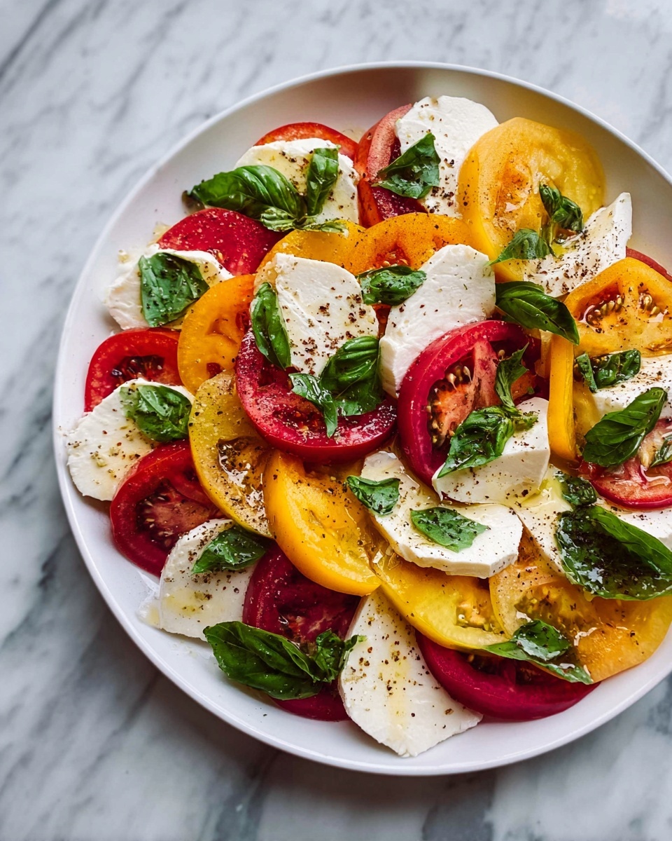 Peach Tomato Mozzarella Caprese Salad Recipe